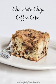 This chocolate chip coffee cake is an easy breakfast recipe - perfect for chocolate lovers! #chocolate