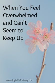 Encouragement for those days when you feel overwhelmed and can't seem to keep up with life around you.